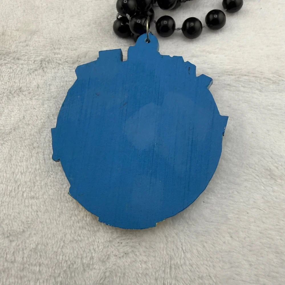 Vintage Mullet Necklace Blue Business In The Front Party In The Back Resin 34